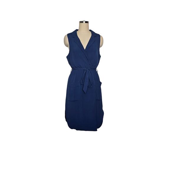 Lovers & Friends Navy Belted Midi-Dress, Sz S, PTP: 16in - Picture 1 of 5